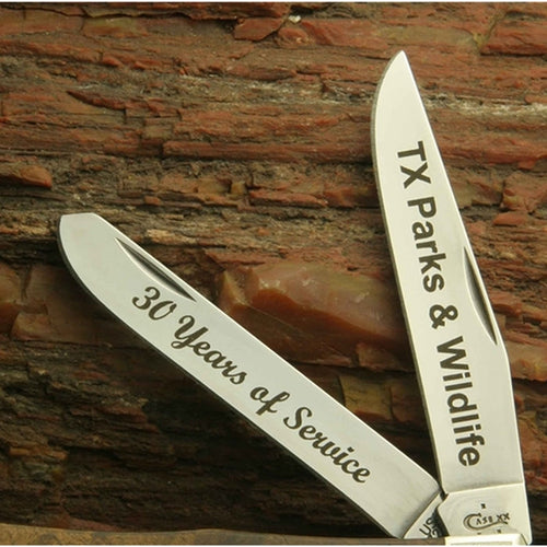 Case Harvest Orange Bone Mini Trapper Engravable