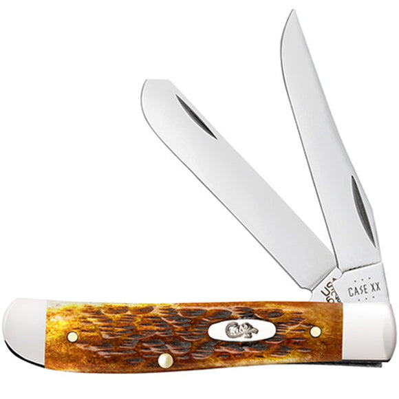 Case Harvest Orange Bone Mini Trapper Engravable