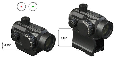 Konus 7217 Nuclear  1x 22mm 3 MOA Dual Illuminated Red/Green Dot Matte Black w/Dual Riser