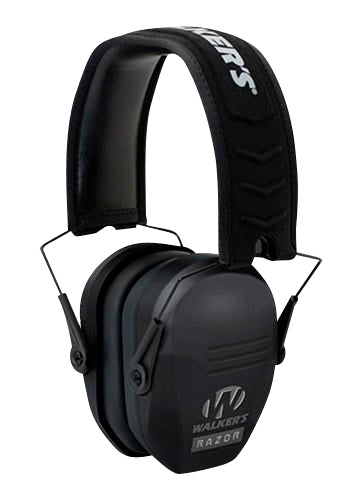 Walkers GWPRSEMS Razor Slim 23 dB Over the Head Black Ear Cups w/Black Band Electronic Muffs
