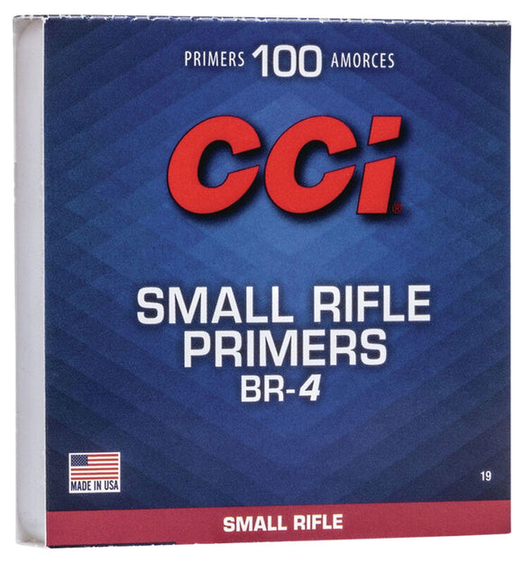 CCI 0019 Bench Rest BR-4 Small Rifle Primer 100 Per Box 10 Boxes Per Case Total 1000