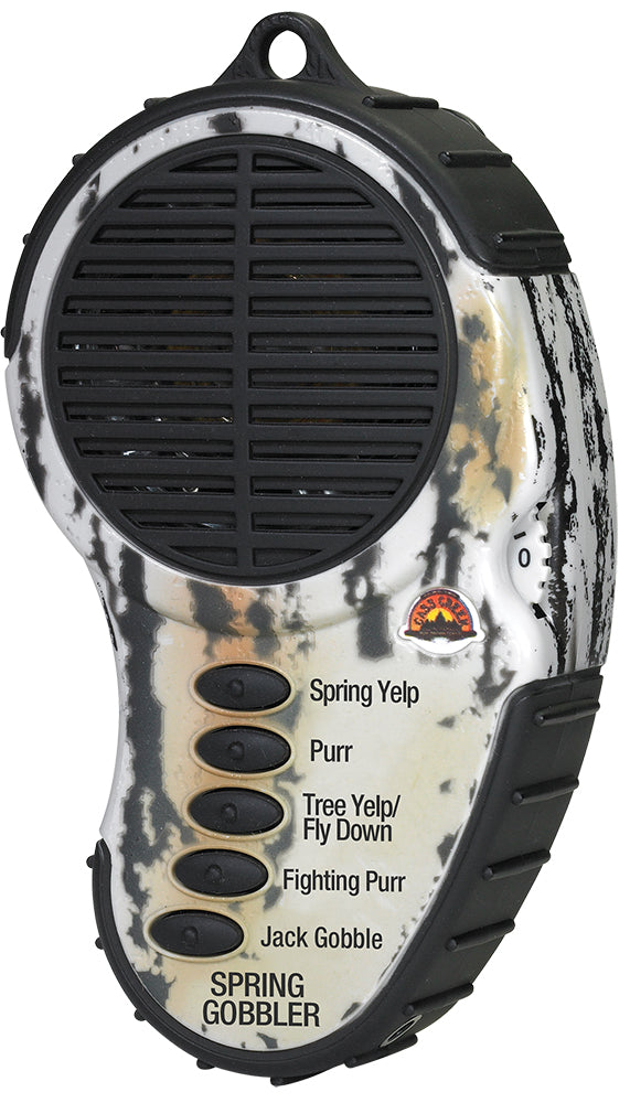 Cass Creek 041 Ergo Electronic Spring Gobbler Hand Call Wild Turkey Spring Yelp, Purr, Soft Tree Yelp/Fly Down, Fighting Purr, Jake Gobble Camo Plastic