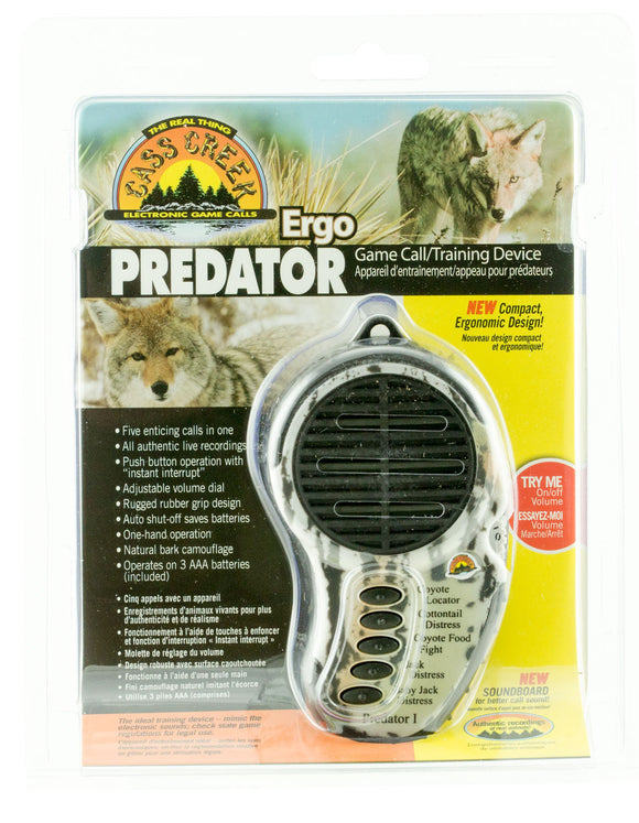 Cass Creek 010 Ergo Electronic Predator Hand Call Coyote Howl, Cottontail& Jack Rabbit Distress, Pup Yips, Fawn Distress Camo Plastic