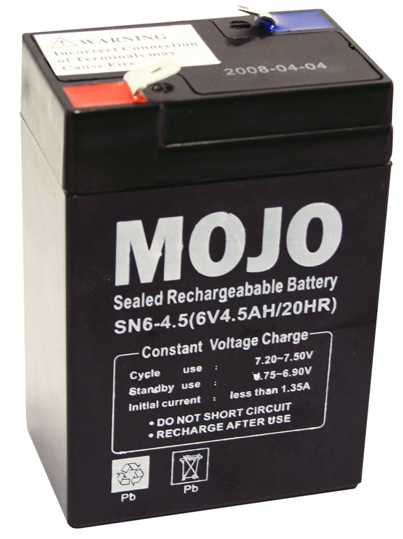 Mojo HW1013 UB645 Rechargeable Battery 6V Lead-acid 4.5 mAh