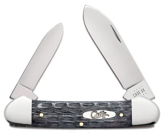 Case XX Gray Pocket Worn Jigged Bone Handle 2 Blade CV Canoe