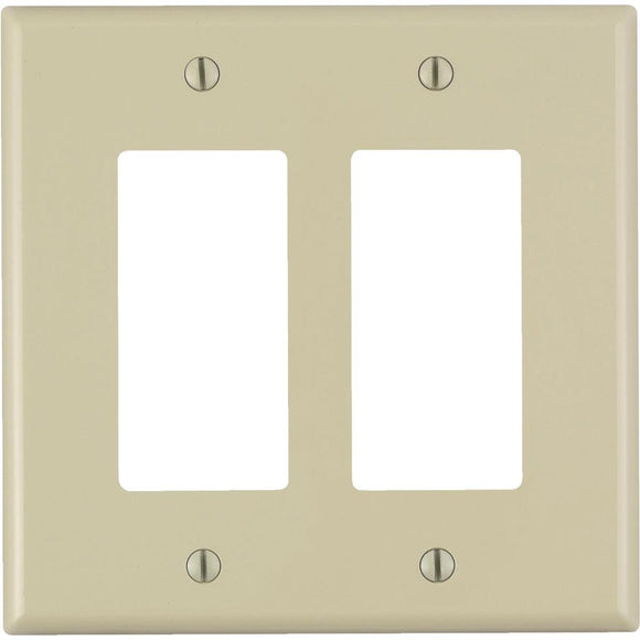 Leviton Decora 2-Gang Plastic Oversized Rocker Decorator Wall Plate, White