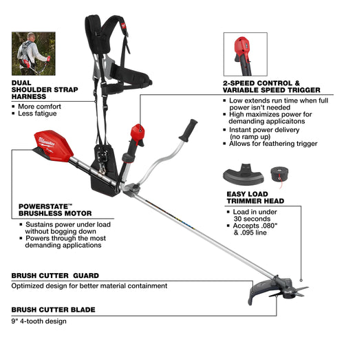 Milwaukee M18 FUEL™ Lithium-Ion Brushless Cordless Brush Cutter  (Tool-Only)