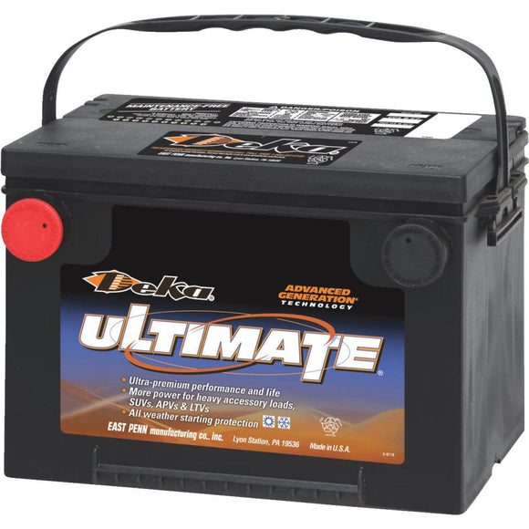 Deka Ultimate 12-Volt 800 CCA Automotive Battery, Side Post Left Front Positive Terminal