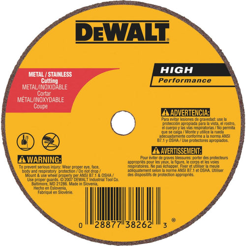 DeWalt HP Type 1 4 In. x 1/16 In. x 1/4 In. Metal/Stainless Cut-Off Wheel