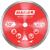 Diablo 10 In. Diamond Continuous Rim Dry/Wet Cut Diamond Blade