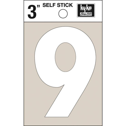 Hy-Ko Vinyl 3 In. Non-Reflective Adhesive Number Nine