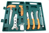 Accusharp 728C Game Processing Kit  Butcher/Caper/Gut-Hook/Bone Saw/Ribcage Spreader Stainless Steel FRN Orange Handle