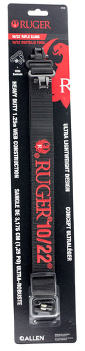 Allen 27838 Ruger Sling 1.25 W x 20.15 L Adjustable Black Webbing w/Red Ruger Logo for Ruger 10/22 Rifle