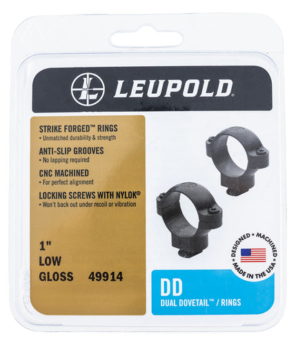 Leupold 49915 Dual Dovetail Rings Dovetail 1 Low Black Matte