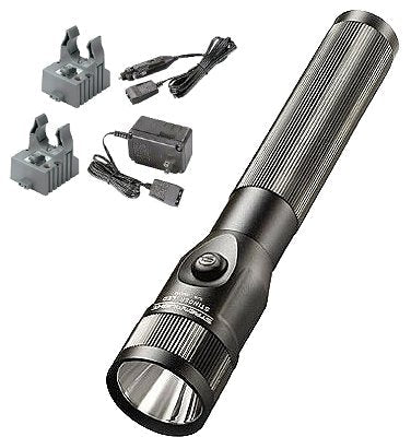 Streamlight 75713 Stinger LED 425/200/100 Lumens C4 LED Aluminum Black 3 Cell Sub-C NiCd 3.6V with  120V AC/12V DC Smart Charger