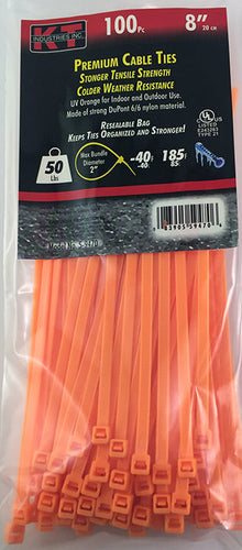 K-T Industries 8 Orange Standard Duty, 100/Pk