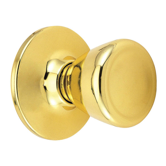 Design House Tulip 2-Way Latch Dummy Door Knob  in Polished Brass