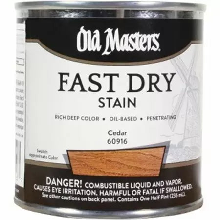 Old Masters 60916 Fast Dry Stain, Cedar ~ 1/2 pint