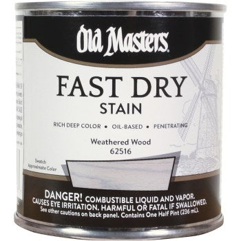 Old Masters 62516 Fast Dry Stain, Weathered Wood ~ 1/2 pint