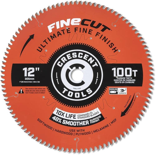Crescent 12 x 100-Tooth FineCut™ Fine Finishing Circular Saw Blade