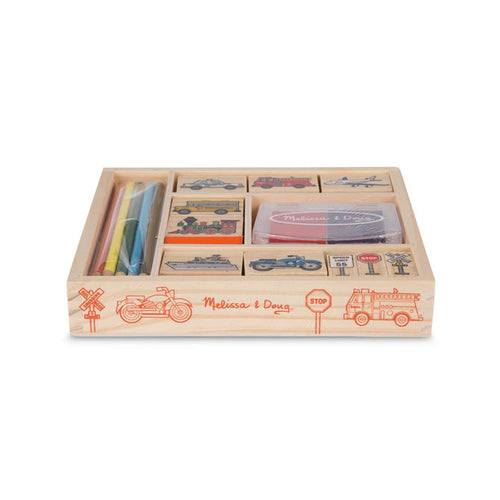 Melissa & Doug Wooden Stamp Set - Vehicles
