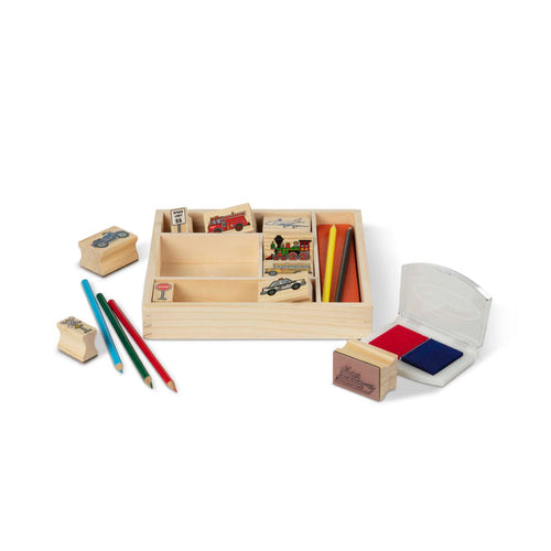 Melissa & Doug Wooden Stamp Set - Vehicles