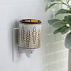Candle Warmers Wheat & Ivory Flip Dish Pluggable Fragrance Warmer