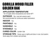 Gorilla Wood Filler Golden Oak