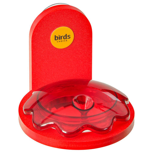 Birds Choice Window Mount Hummingbird Feeder in Red Recycled Plastic