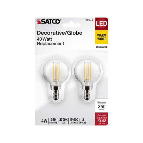 Satco S21810 4G16.5/LED/CL/927/120V/E12/2CD