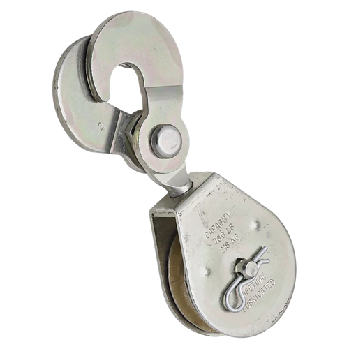 National Hardware Scissor Hook Single Pulley Zinc