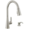 Delta Greydon Single Handle Pull-Down Kitchen Faucet with Soap Dispenser and ShieldSpray® Technology in Spotshield Stainless