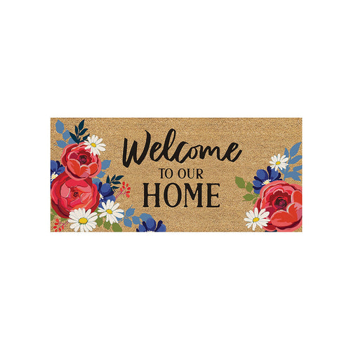 Evergreen Red White and Blue Floral Sassafras Coir Switch Mat