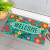 Evergreen Floral Patterned Bunny Florals Coir Mat