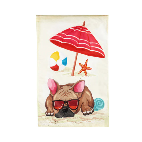 Evergreen Summer Beach Burlap House Flag13B9943