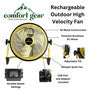 Comfort Gear 12 Inch Box Fan, Built-In Handle, Quiet, ETL - FHVB12