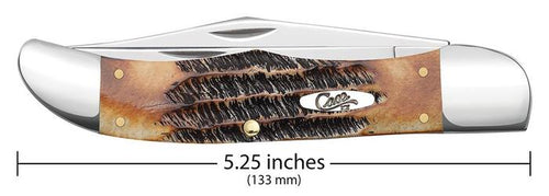 Case 6.5 BoneStag Folding Hunter with Leather Sheath