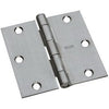 Door Hinge, Interior, Square-Edge, Satin Chrome, 3-In.