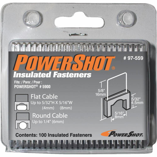 Arrow PowerShot Insulated White Cable Staple, 5/16 In. (100-Pack)