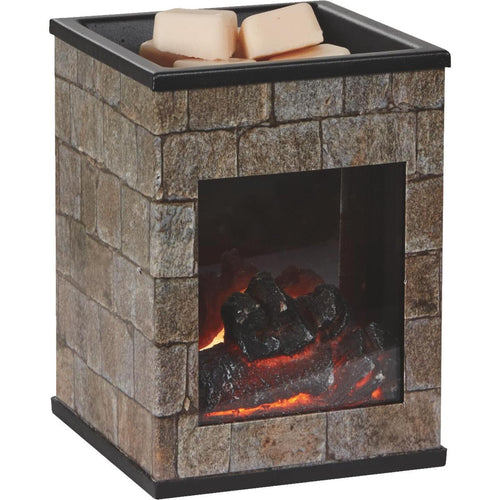 Candle Warmers Glass Fireplace Illumination Fragrance Warmer